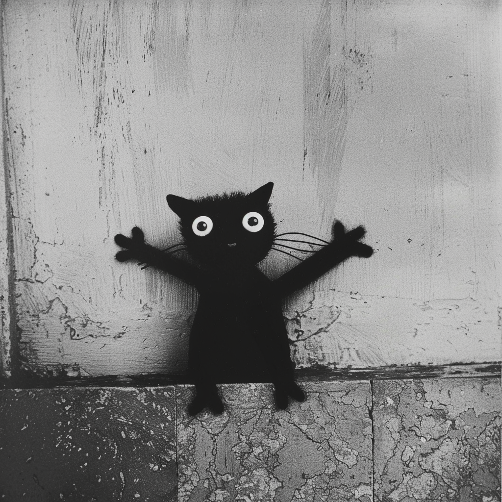 Exuberant Black Cat