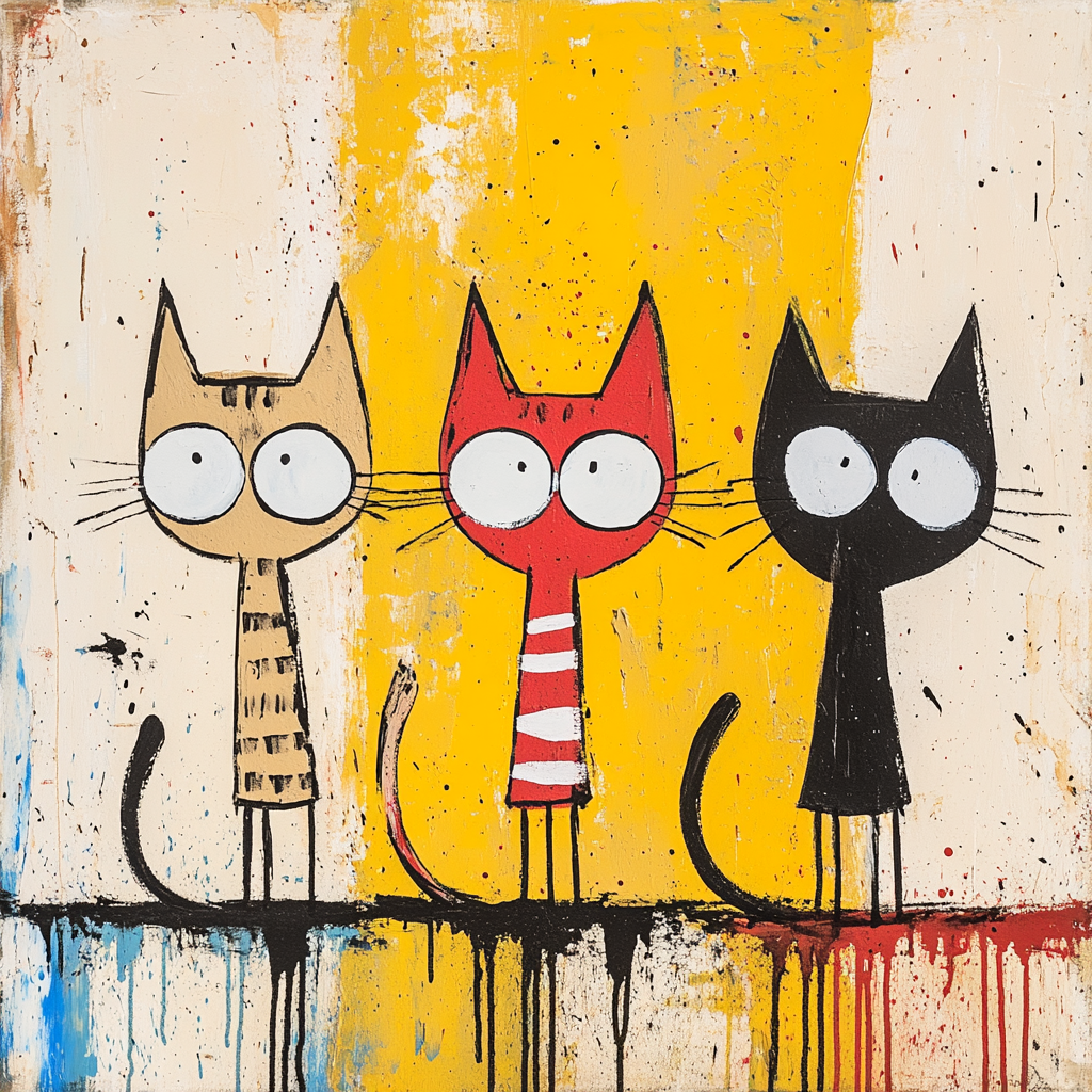 Färgglada Kattvänner