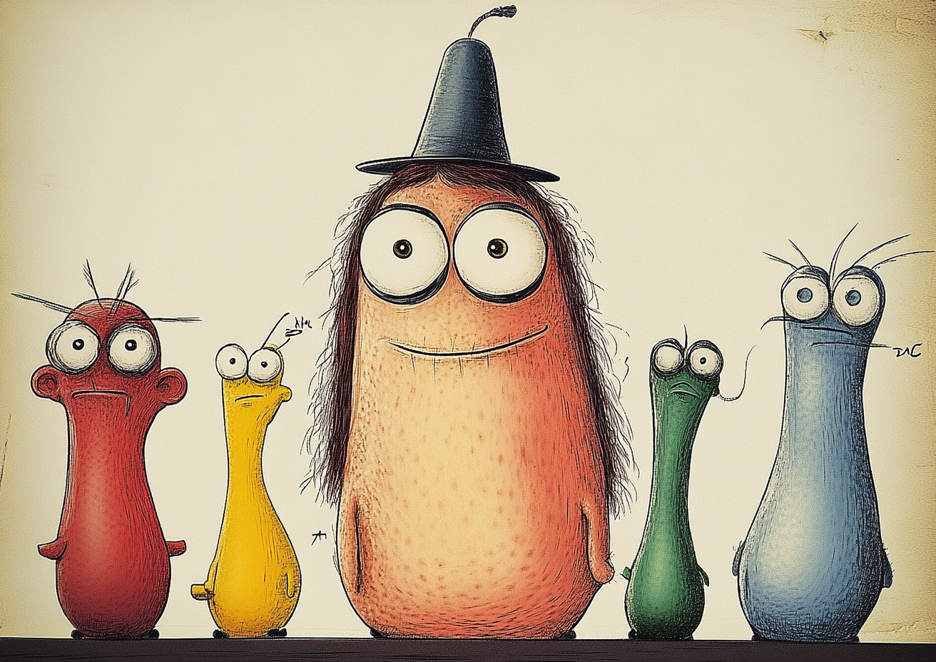 Färgglada Karaktärer