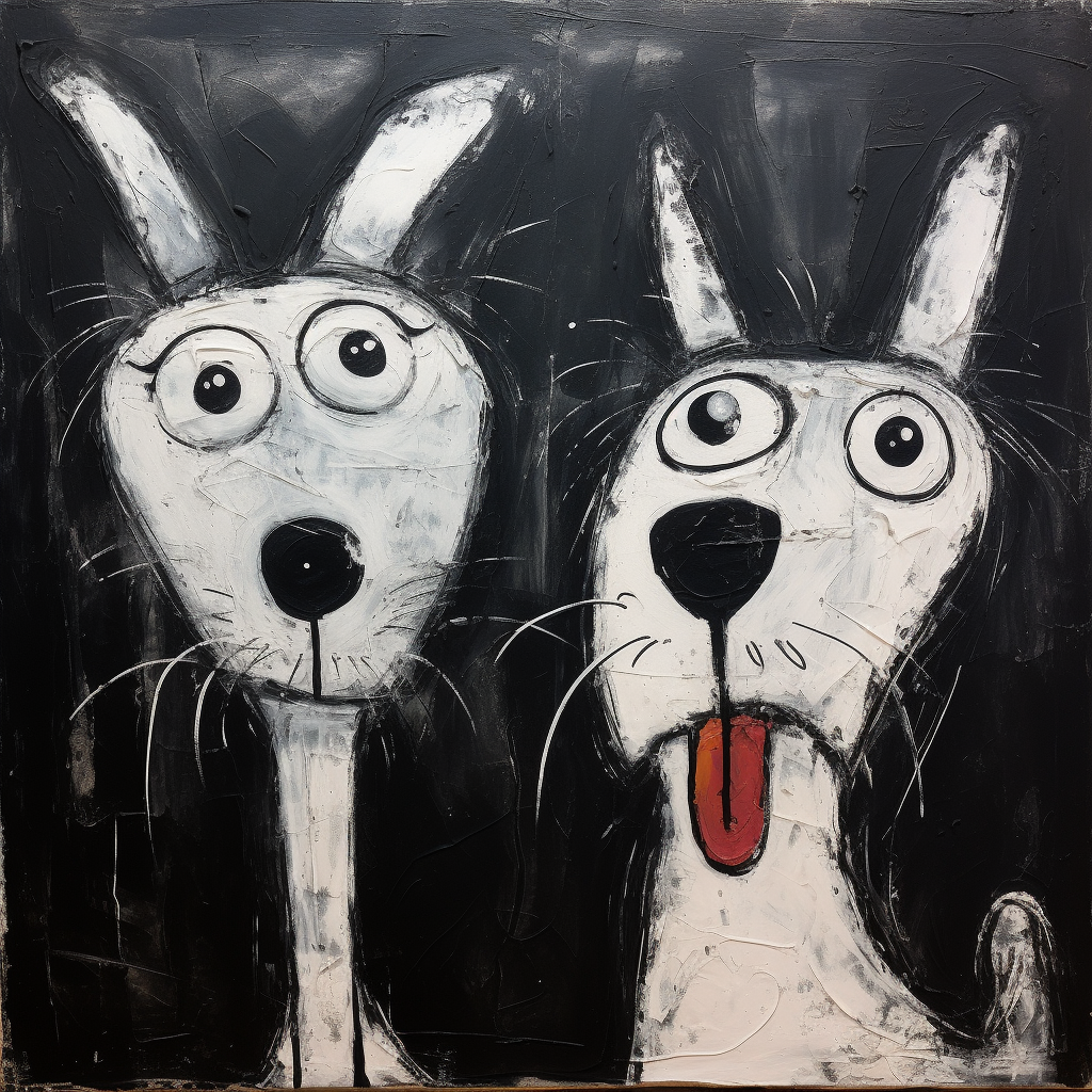 Lekfulla Hundar i Kontrast