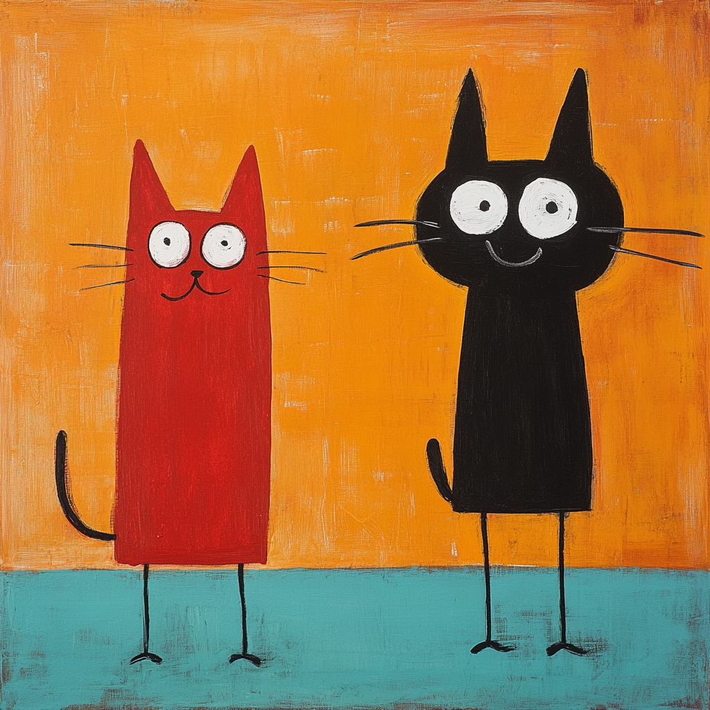 Färgglada Kattvänner