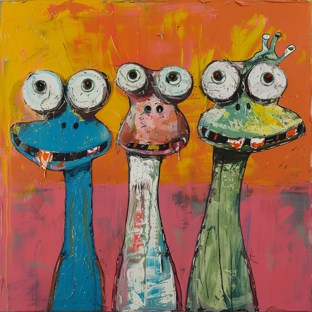 Färgstarka Monstertrio