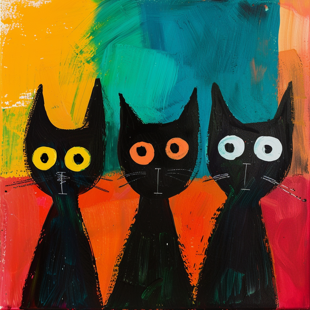 Färgglada Kattvänner