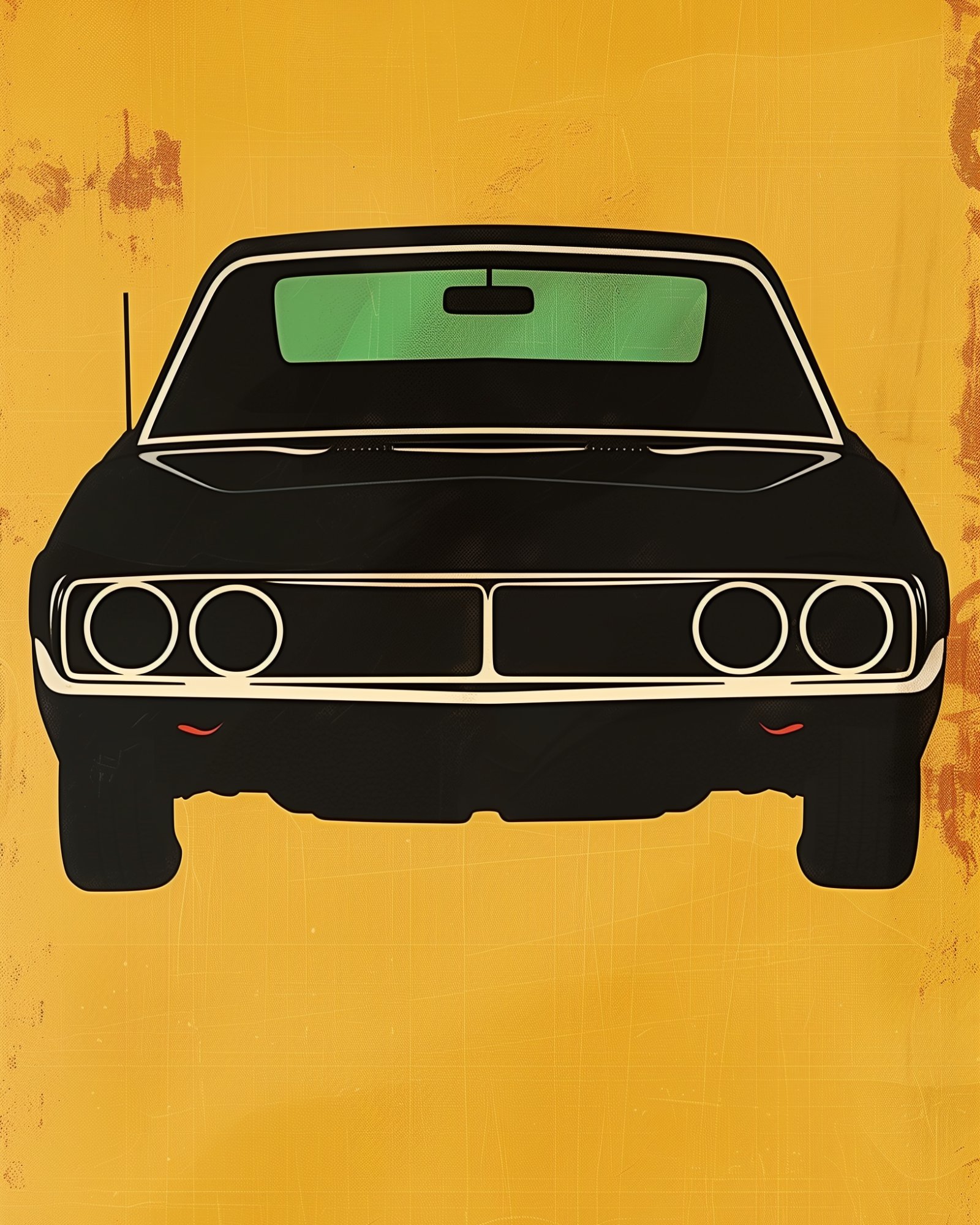 Poster med motivet Retro Bil Silhuett