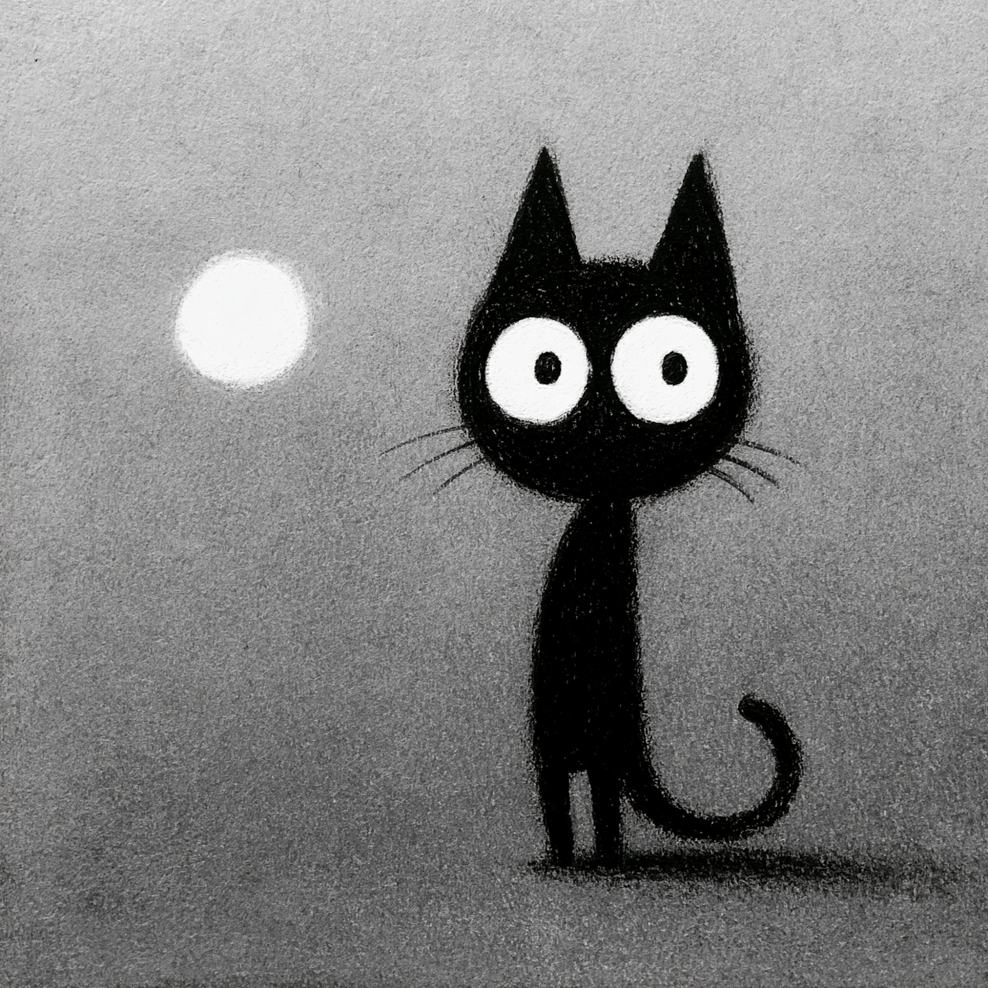 Poster med motivet Mysterisk katt i månsken
