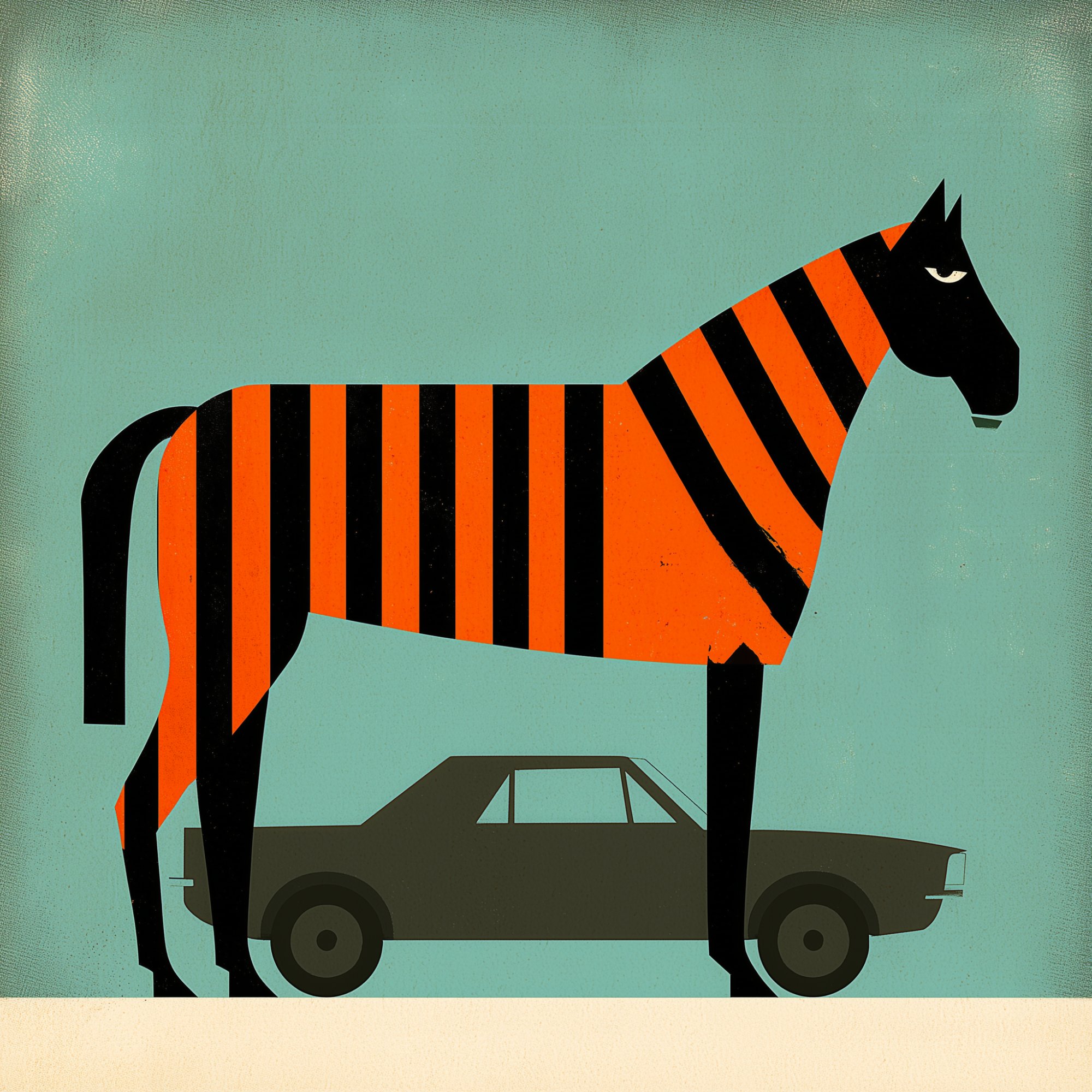 Poster med motivet Stripes & Silhouettes