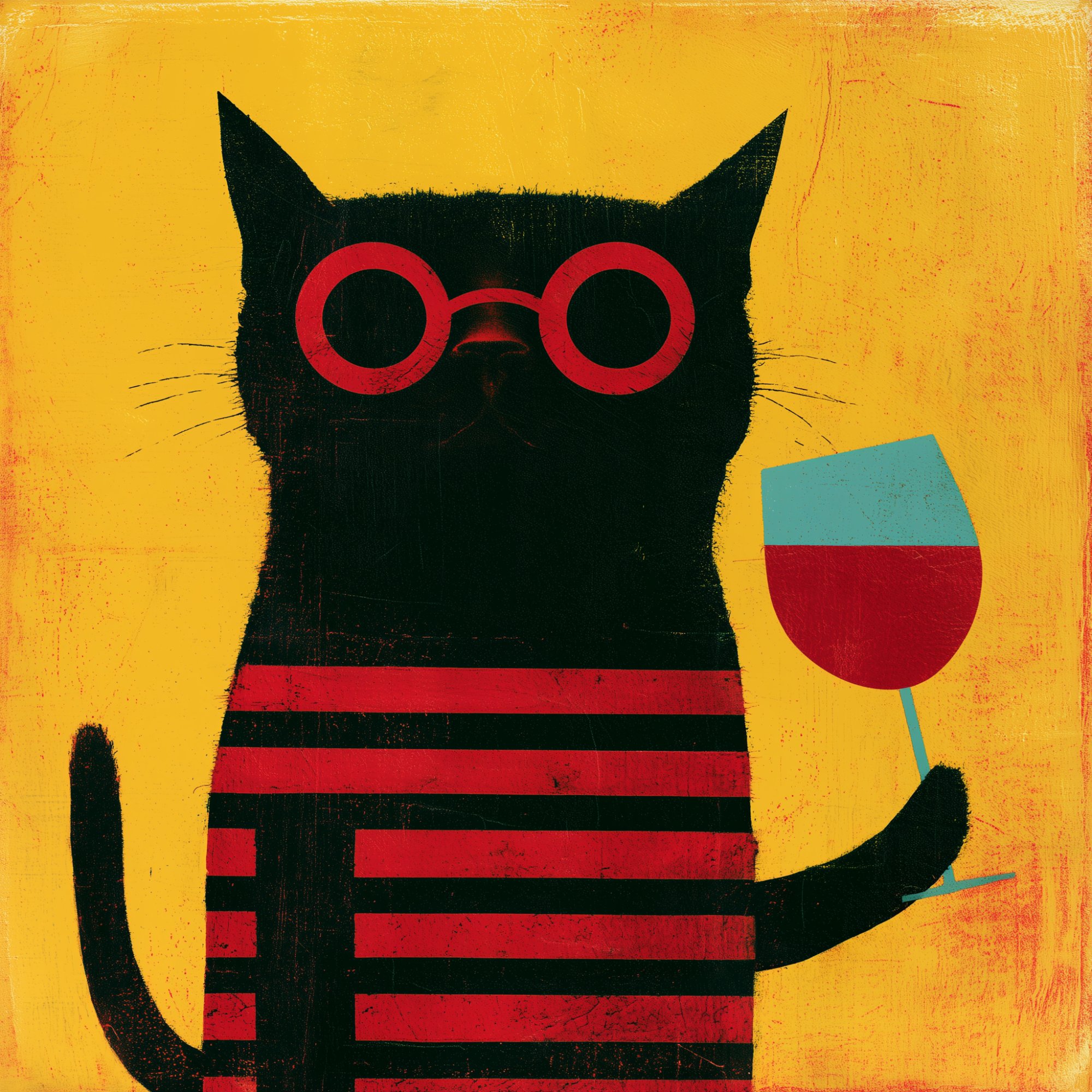 Poster med motivet Katt med Vino