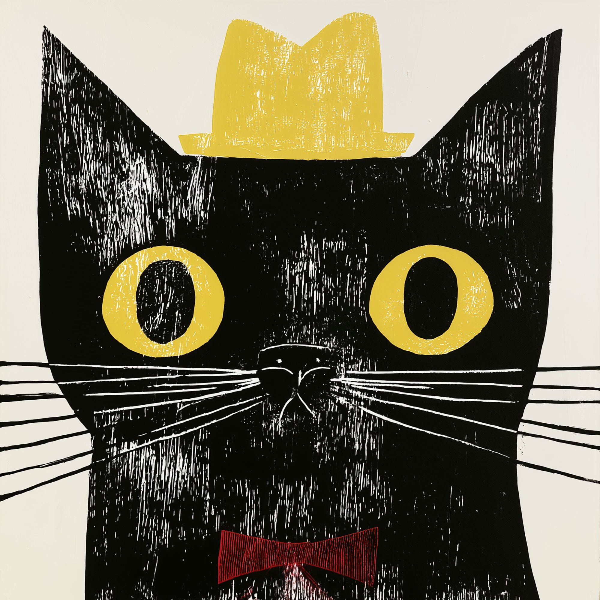 Poster med motivet Chic Katt i Hatt