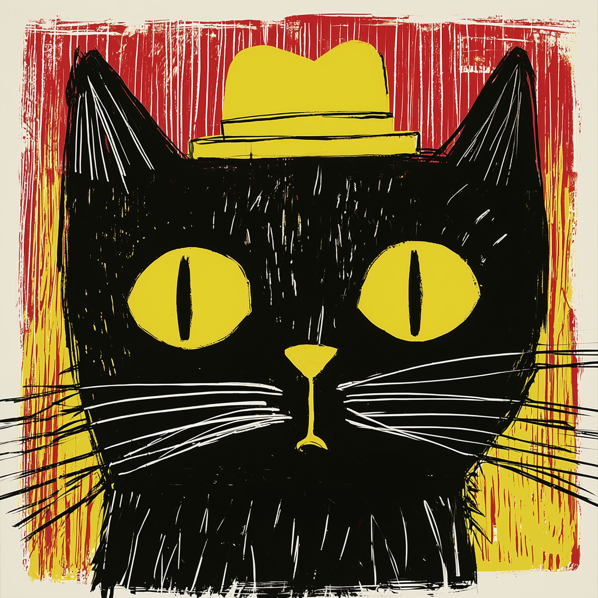 Poster med motivet Katt med Hatt