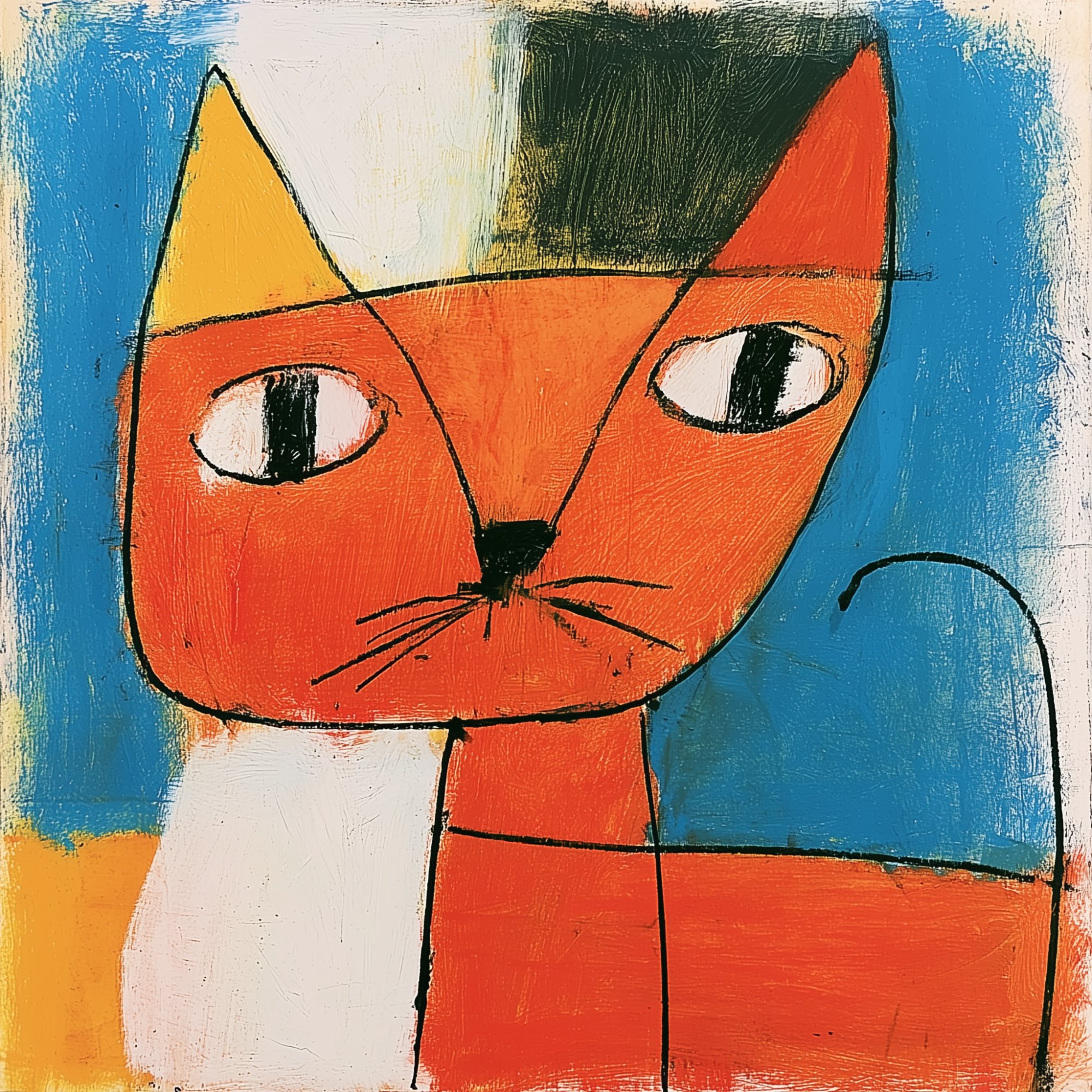 Poster med motivet Färgstark kattkonst