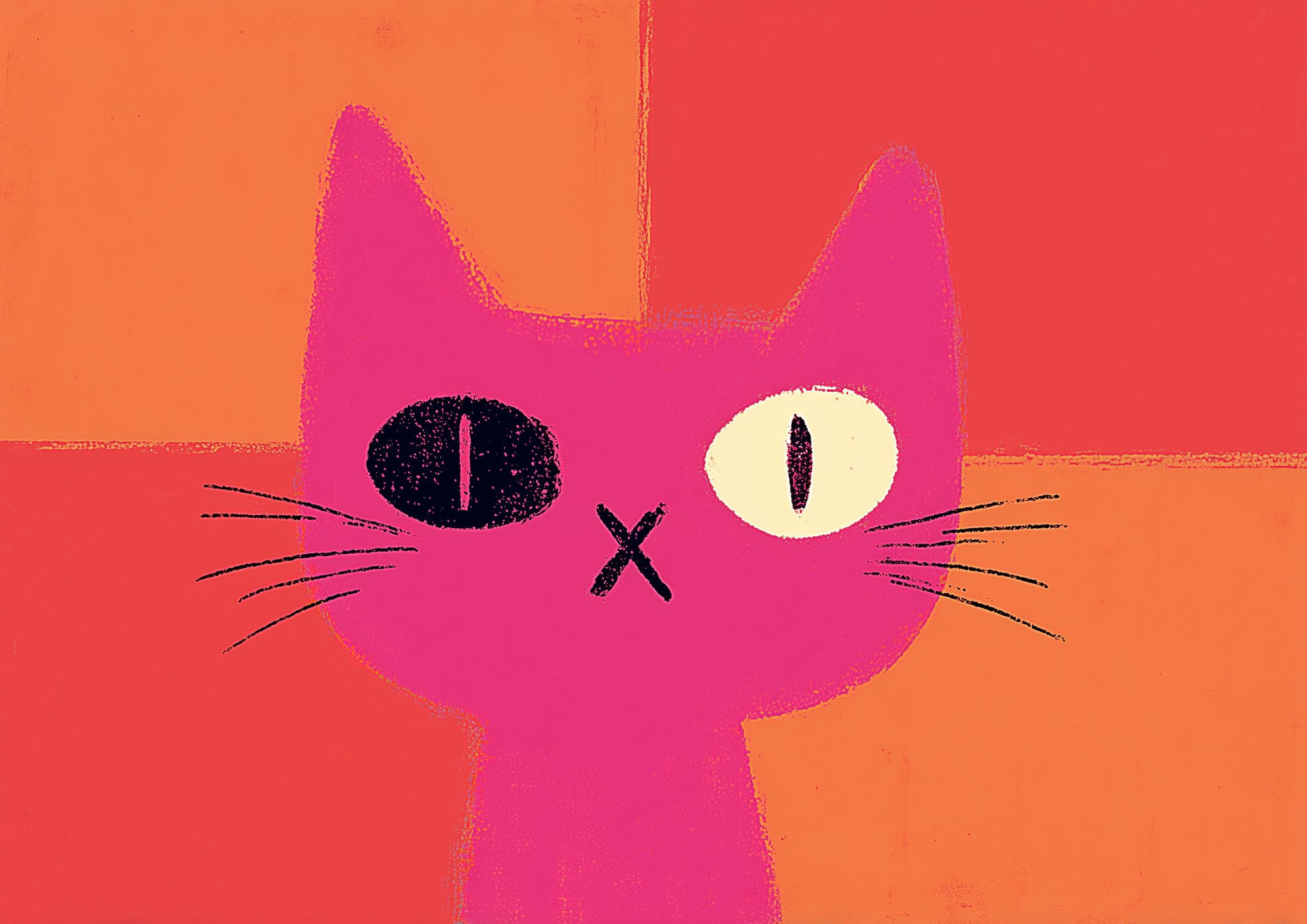 Poster med motivet Färgglad kattkonst