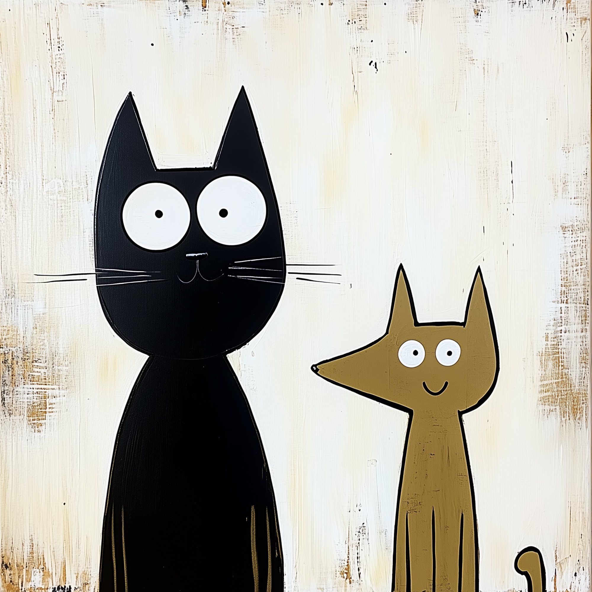 Poster med motivet Katt och Hund Vänskap