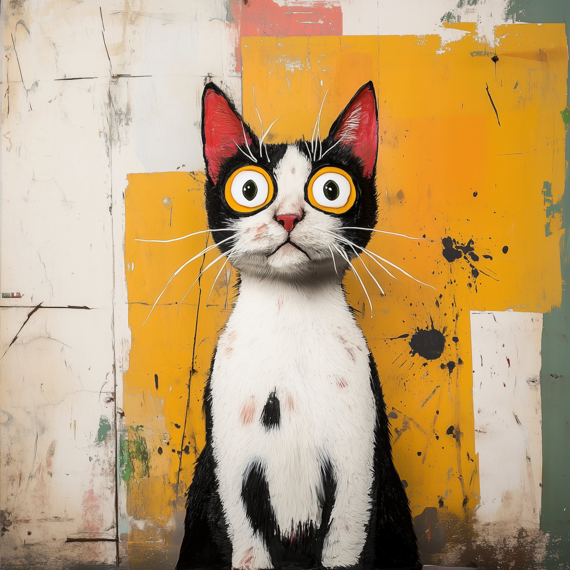 Poster med motivet Katt med stora ögon