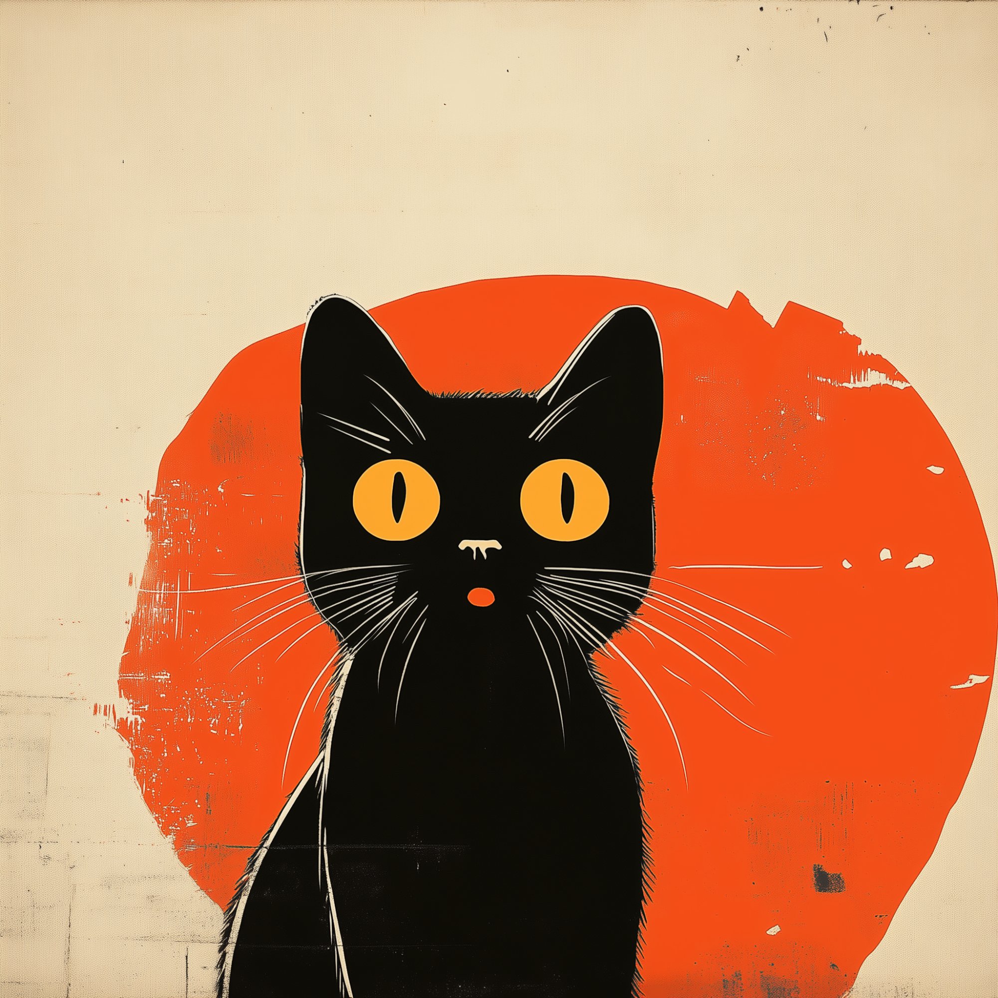 Poster med motivet Nyfiken Katt