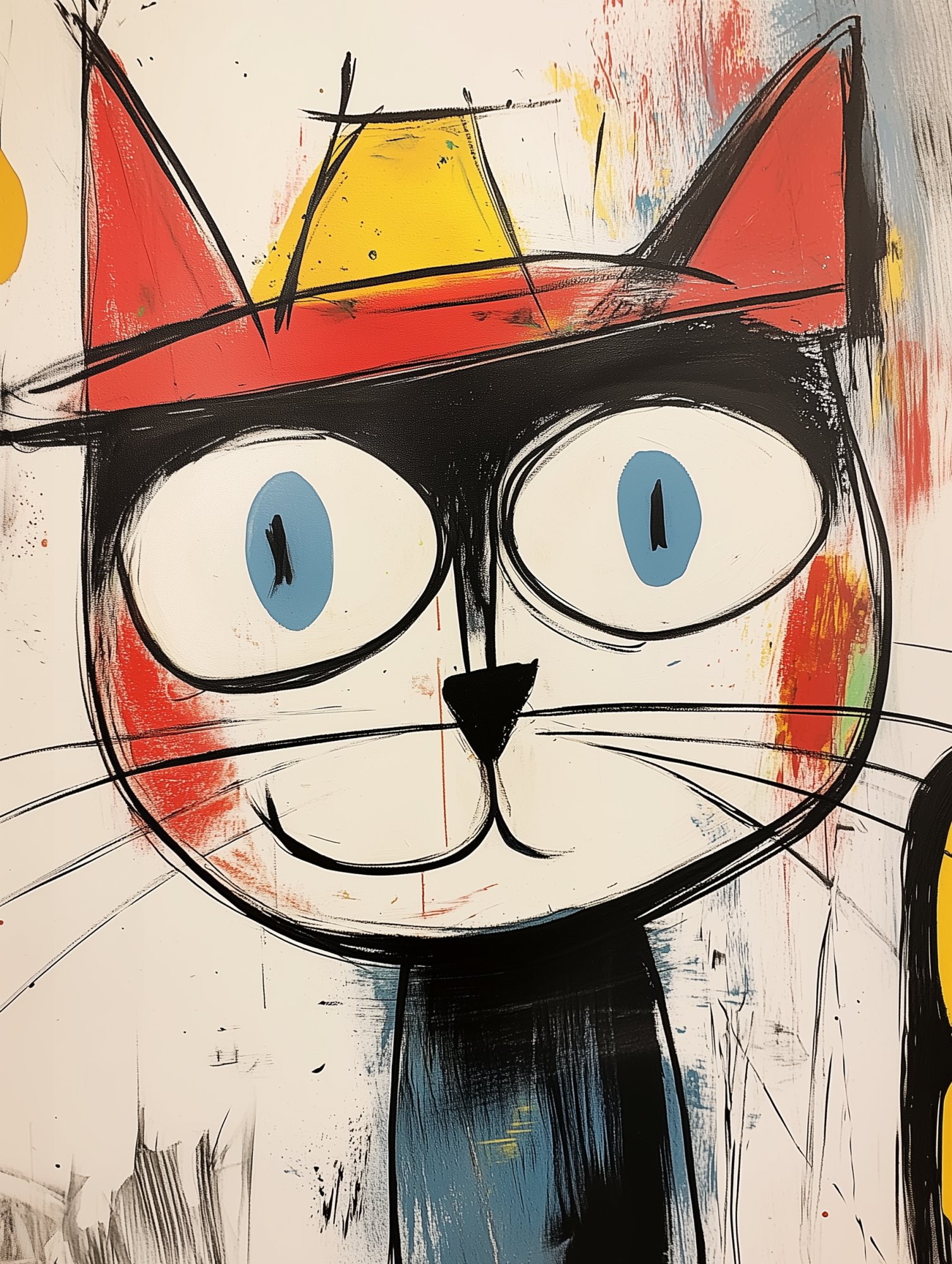 Poster med motivet Leende Katt i Färg