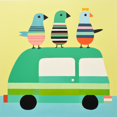 Färgglad Fågvänskap