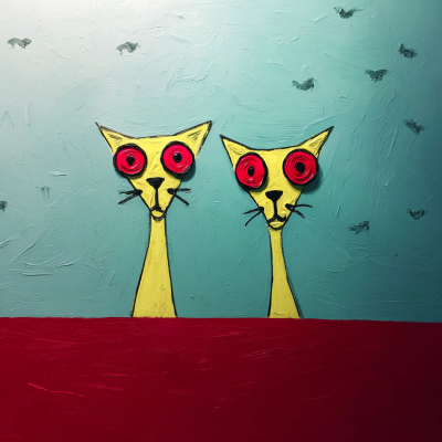 Katter med långa halsar