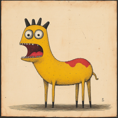 Färgglad Monsterhund