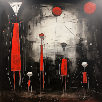 Människor i röd skala