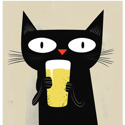 Katt med öl