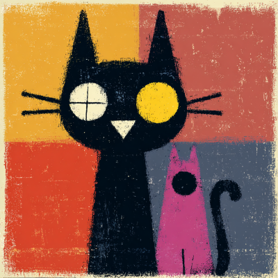 Färgstarka Kattkompisar