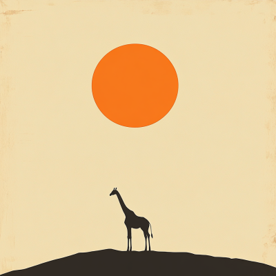Giraff under solens ljus