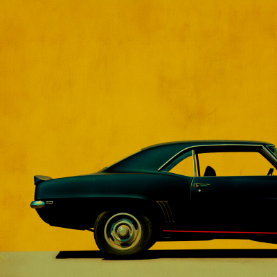 Klassisk bil på gult