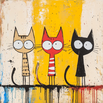 Färgglada Kattvänner