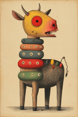 Färgstark kreaturkonst