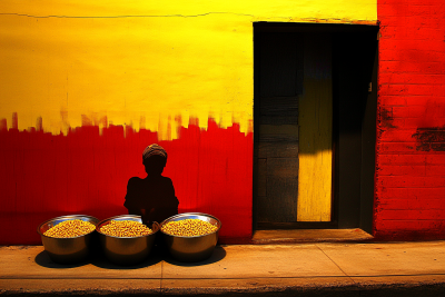 Färgglad Marknadsscen