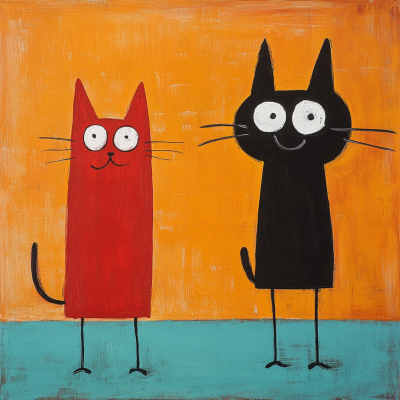 Färgglada Kattvänner