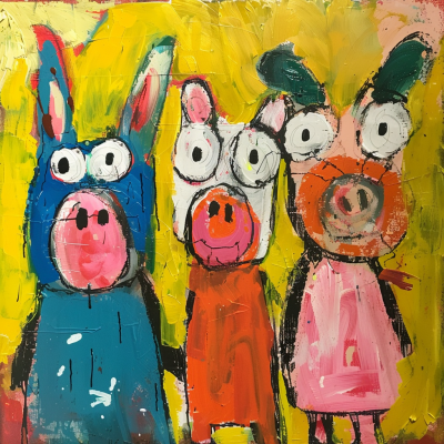 Färgglada djurkompisar