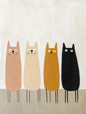 Färgglada Kattkompisar