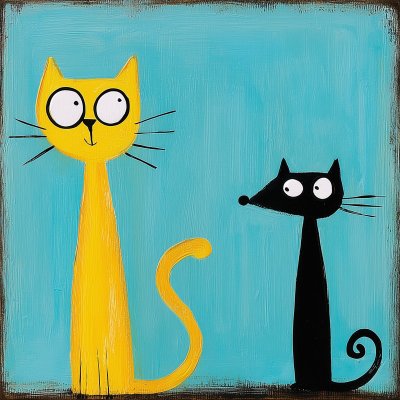 Färgglada Kattkompisar
