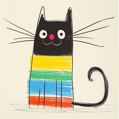 Färgglad kattkonst