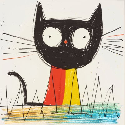 Färgglad Kattkonst