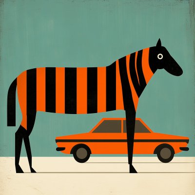 Zebra och bil