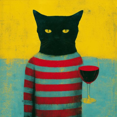 Katten med vin
