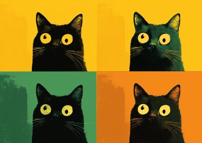 Färgsprakande Kattkonst