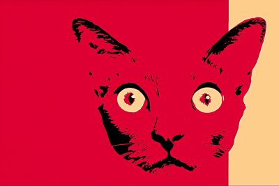 Röd Katt med Ögon