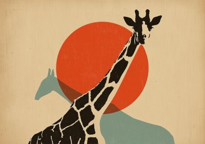 Giraff i solens ljus