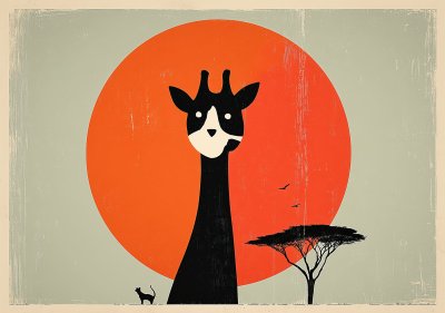 Giraff vid solnedgång