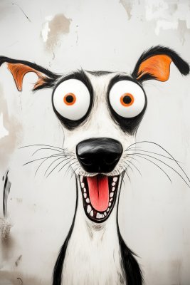Glad Hund med Stora Ögon