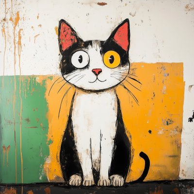 Färgglad Kattkonst