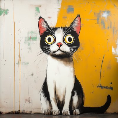 Katt med stora ögon