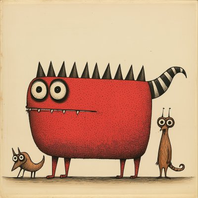 Färgglad Monstertrio