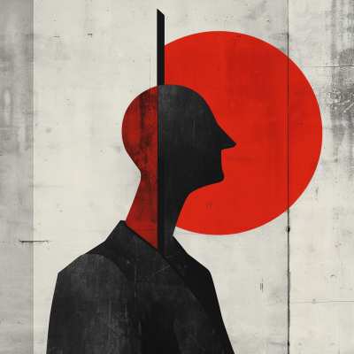 Silhuett mot solens röd